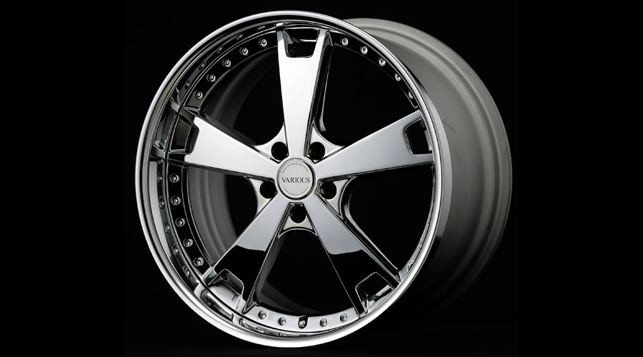 FABLUOS(ファブレス)VARIOUS(ヴァリエス) MB6 7J-17 off+38 pcd100/4・5H(マルチ) ホイールのみ4本セット VARIOUS MB-5 FABULOUS(ファブレス)のホイールの口コミ・パーツ